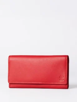 Clearance Lakeland Leather Bright Red Large Flapover Purse