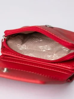 Lakeland Leather Bright Red Small Leather Flapover Purse