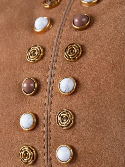 Clearance Lakeland Leather Brown Buttermere Suede Hobo Bag