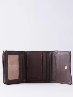 Lakeland Leather Brown Small Leather Flapover Purse^Women Purses