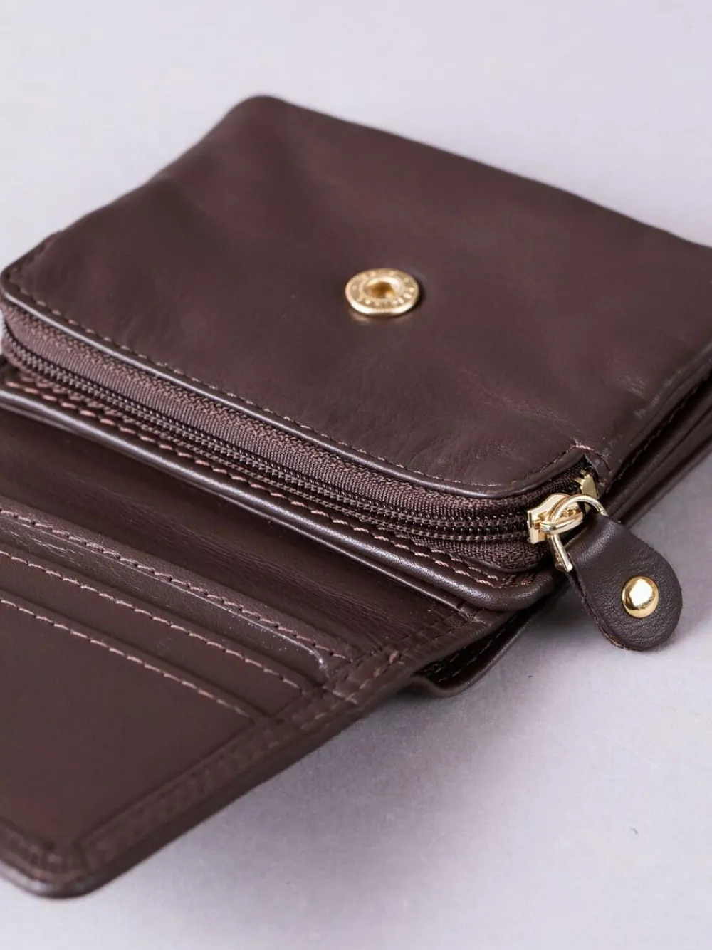 Lakeland Leather Brown Small Leather Flapover Purse^Women Purses