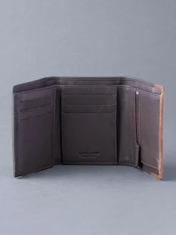 Lakeland Leather Brown Stitch Tri-Fold Wallet^ Wallets