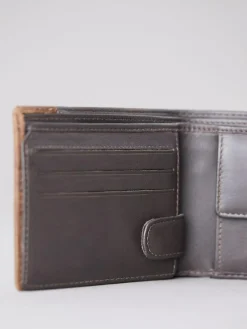 Clearance Lakeland Leather Brown Stitch Leather Bi-Fold Wallet