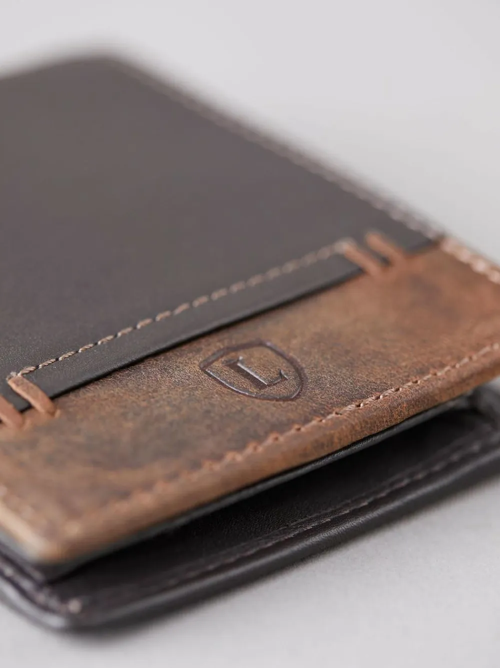 Clearance Lakeland Leather Brown Stitch Leather Bi-Fold Wallet