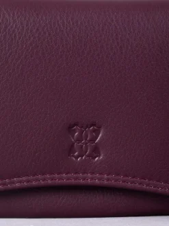 Lakeland Leather Burgundy Small Leather Flapover Purse^Women Purses