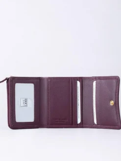 Lakeland Leather Burgundy Small Leather Flapover Purse^Women Purses