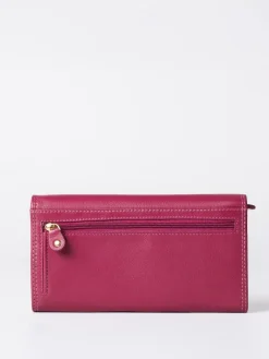 Clearance Lakeland Leather Dark Pink Large Flapover Purse