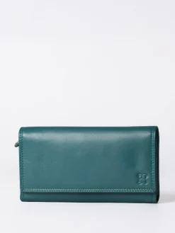 Lakeland Leather Green Haze Large Flapover Purse^Women Purses
