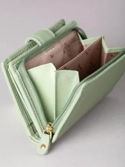 Hot Lakeland Leather Green Small Tab Purse