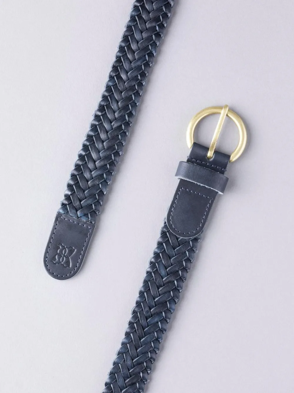 Discount Lakeland Leather Waverton Woven Belt Navy