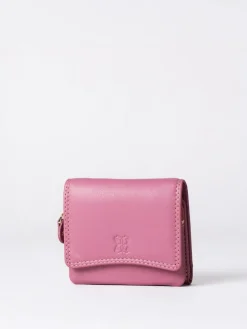 Hot Lakeland Leather Rose Pink Small Leather Flapover Purse