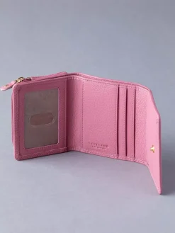 Hot Lakeland Leather Rose Pink Small Leather Flapover Purse