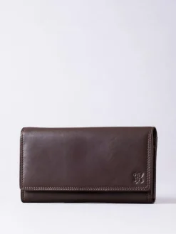 Lakeland Leather Tan Brown Large Flapover Purse^Women Purses