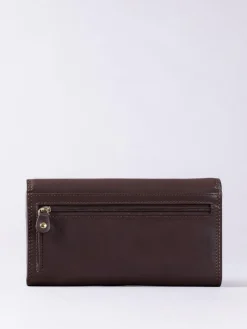 Lakeland Leather Tan Brown Large Flapover Purse^Women Purses