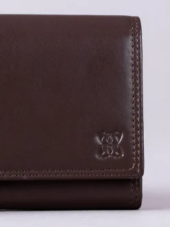 Lakeland Leather Tan Brown Large Flapover Purse^Women Purses