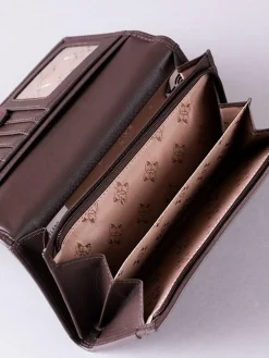 Lakeland Leather Tan Brown Large Flapover Purse^Women Purses