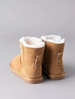 New Lakeland Leather Tan Brown Ladies Sheepskin Boots Slippers