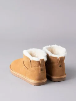 Lakeland Leather Tan Brown Ladies Sheepskin Mini Boot Slippers