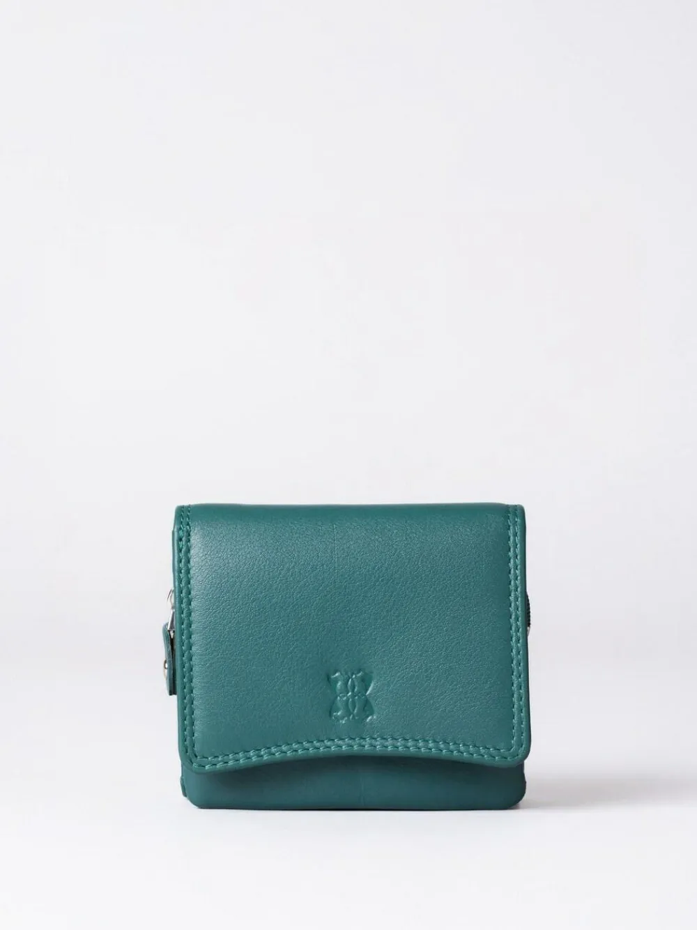 Online Lakeland Leather Teal Green Small Leather Flapover Purse