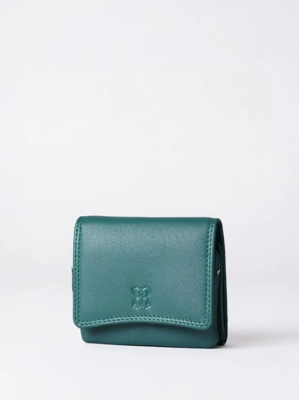 Online Lakeland Leather Teal Green Small Leather Flapover Purse