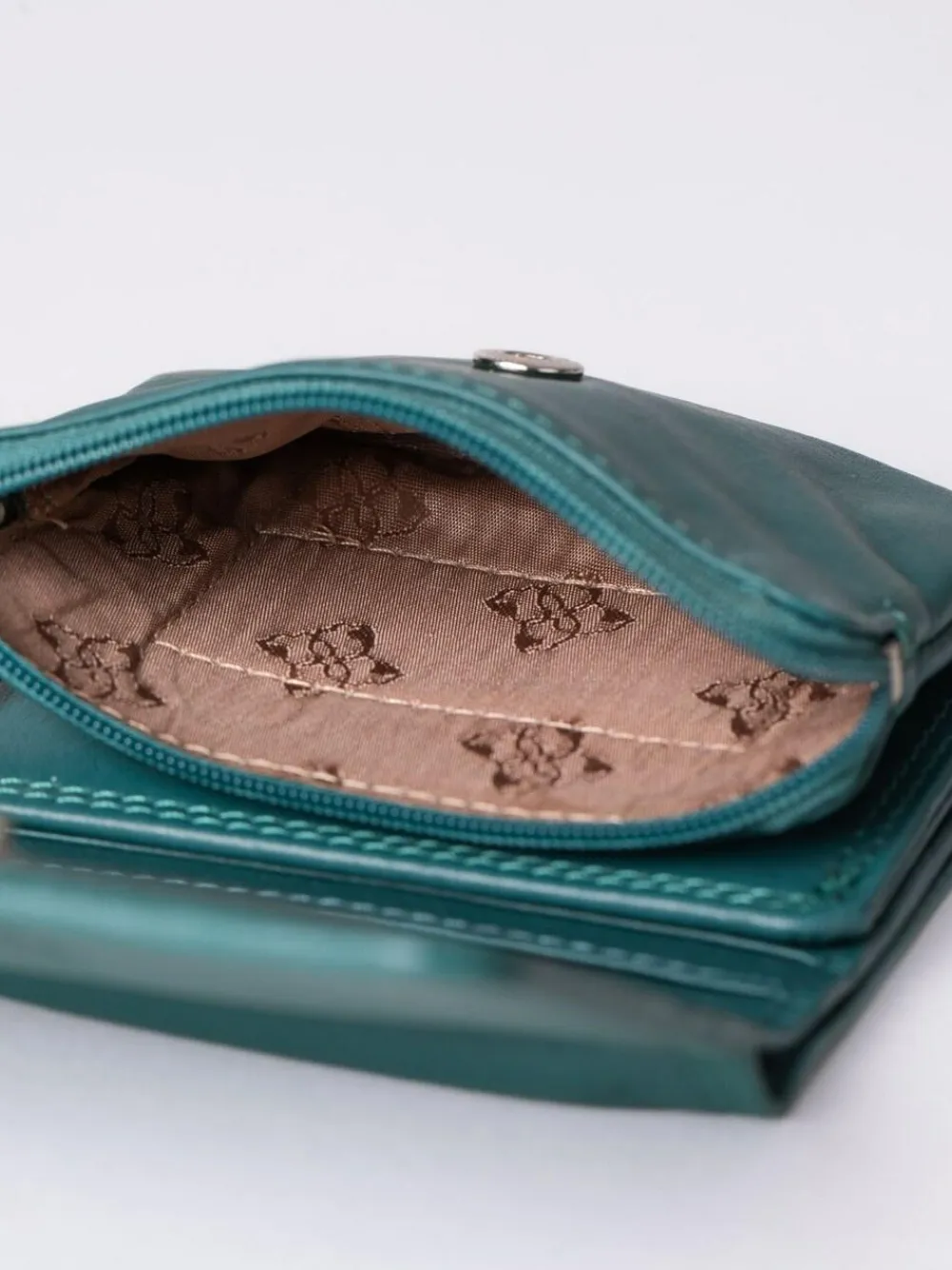 Online Lakeland Leather Teal Green Small Leather Flapover Purse