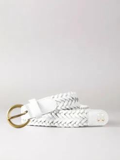 Hot Lakeland Leather Waverton Woven Belt White
