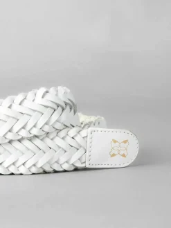 Hot Lakeland Leather Waverton Woven Belt White