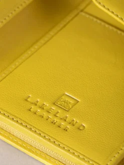 Discount Lakeland Leather Yellow Large Icon Stud Tab Purse