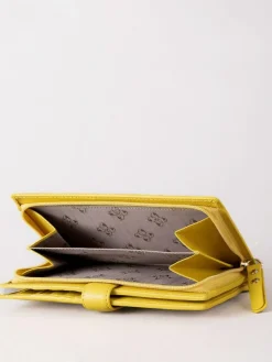 Discount Lakeland Leather Yellow Large Icon Stud Tab Purse