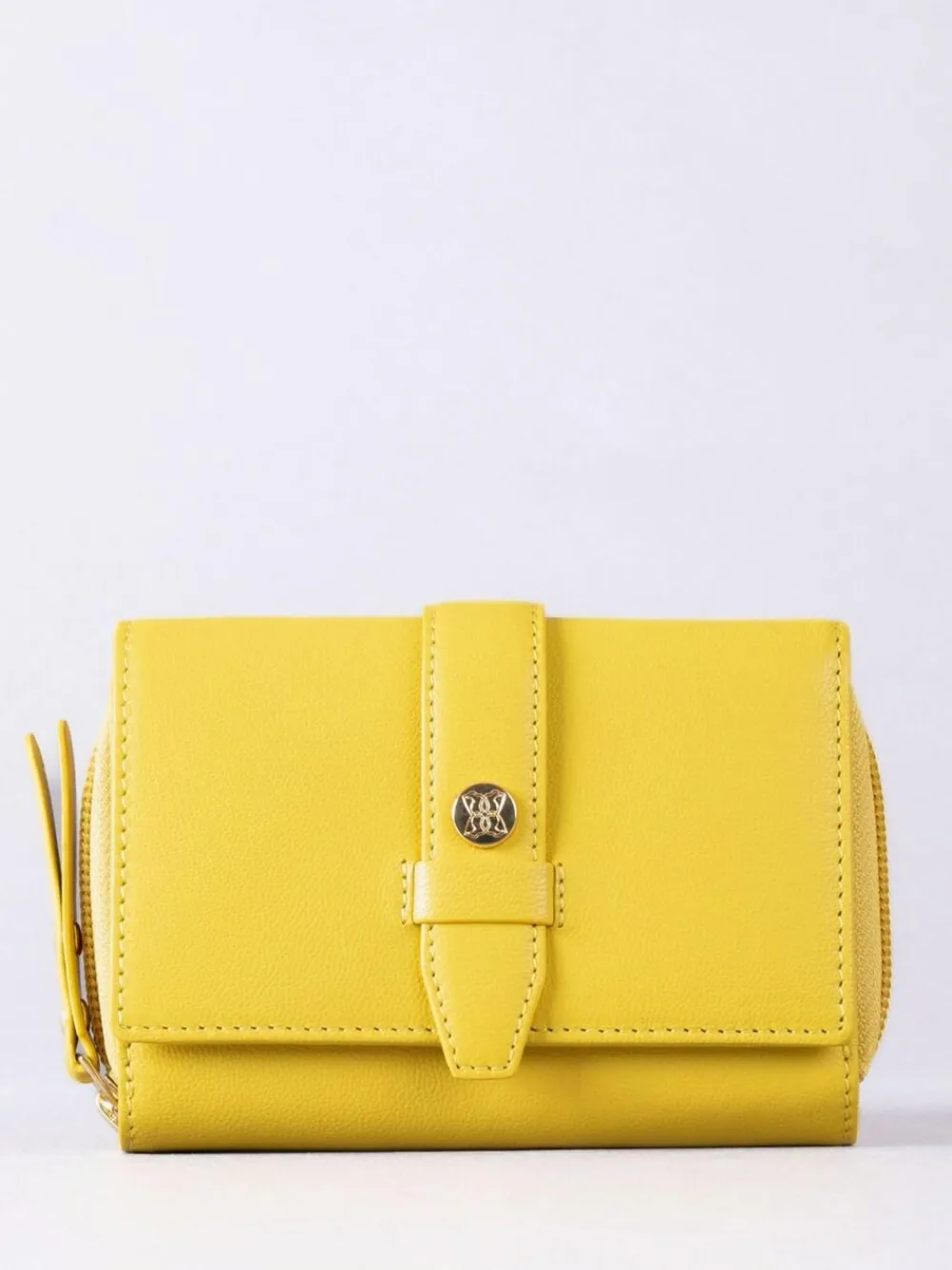 Lakeland Leather Yellow Medium Icon Stud Tab Purse^Women Purses