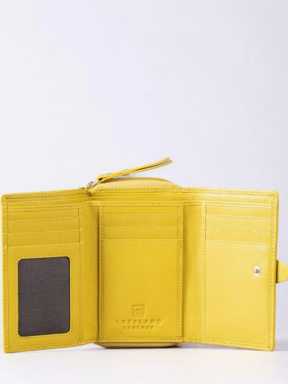 Lakeland Leather Yellow Medium Icon Stud Tab Purse^Women Purses