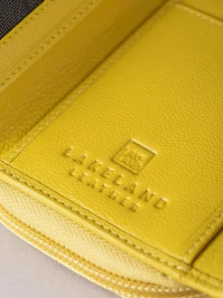 Lakeland Leather Yellow Medium Icon Stud Tab Purse^Women Purses