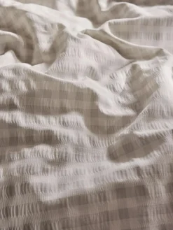 Best Laura Ashley Natural Gingham Seersucker Duvet Cover and Pillowcase Set