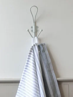 Hot Laura Ashley Set of 2 Metal Double Hooks Soft Silver Grey