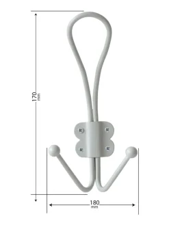 Hot Laura Ashley Set of 2 Metal Double Hooks Soft Silver Grey