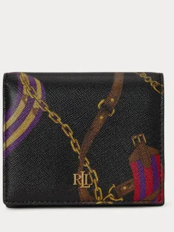 Lauren Ralph Lauren Belting/Blk Belting-Print Leather Compact Wallet^Women Purses