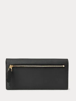 Outlet Lauren Ralph Lauren Crosshatch Leather Slim Wallet Black