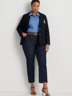 Hot Lauren Ralph Lauren Curve Anfisa Bullion Jacquard Blazer Lauren Navy