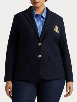 Hot Lauren Ralph Lauren Curve Anfisa Bullion Jacquard Blazer Lauren Navy