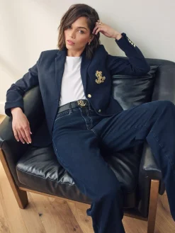 Lauren Ralph Lauren Lauren Navy Anfisa Bullion Jacquard Blazer^Women Suits & Tailoring|Blazers