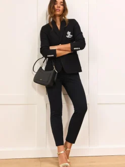 Lauren Ralph Lauren Polo Black Anfisa Bullion Jacquard Blazer