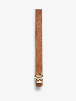 Lauren Ralph Lauren Tan Brown Reversible Monogram Belt^Women Belts