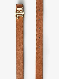 Lauren Ralph Lauren Tan Brown Reversible Monogram Belt^Women Belts
