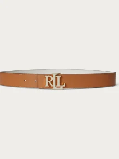 Lauren Ralph Lauren White Leather Medium Reversible Belt^Women Belts