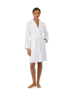 Online Lauren Ralph Lauren White Chenille So Soft L/S Shawl Collar Short Robe