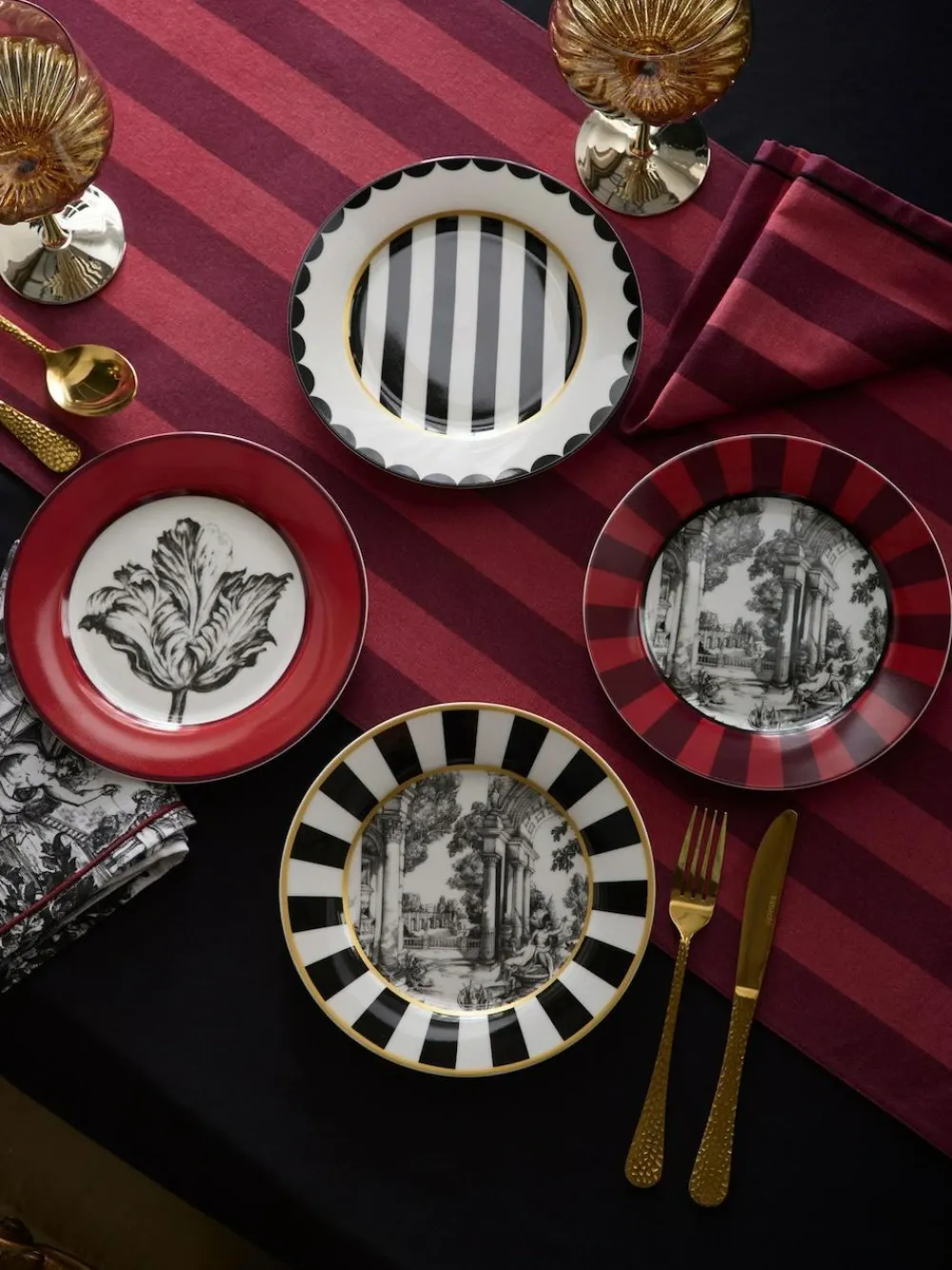 Laurence Llewelyn-Bowen Multi Festivo Porcelain Side Plate Set^ Dinner Sets & Pasta Bowls|Branded Kitchenware