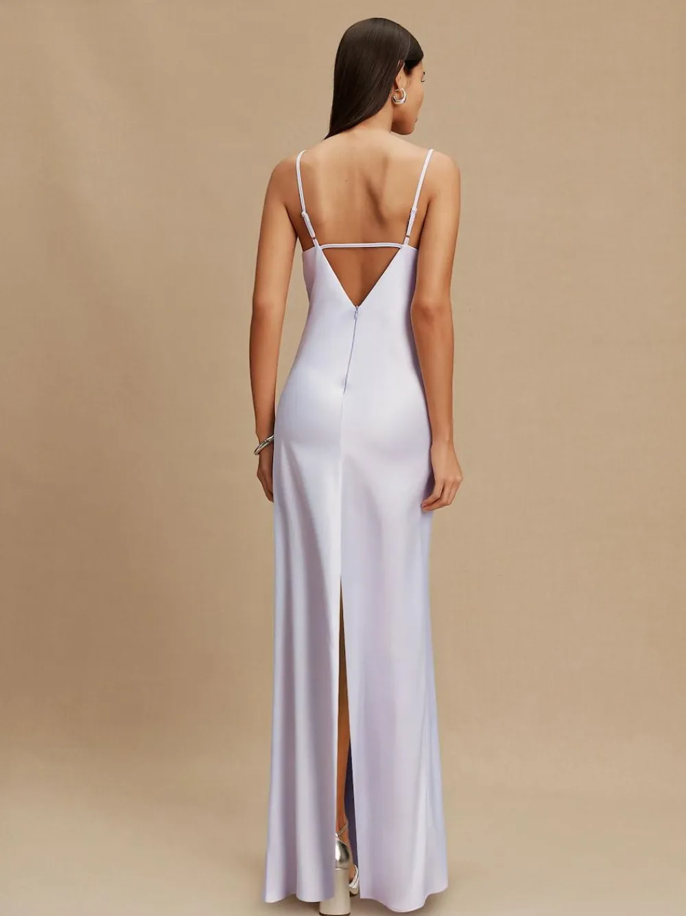 Clearance Next Lavender Purple Satin Cowl Neck Wedding Guest Bridesmaid Maxi Dress