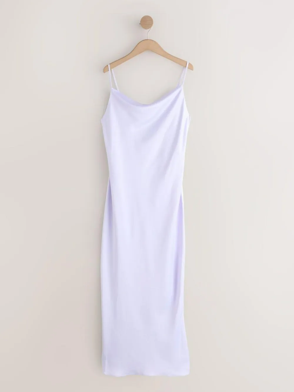 Clearance Next Lavender Purple Satin Cowl Neck Wedding Guest Bridesmaid Maxi Dress