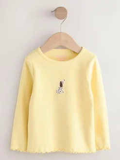 Next Long sleeve Embroidered Ribbed Top (3mths-7yrs)^ Tops|Nightwear