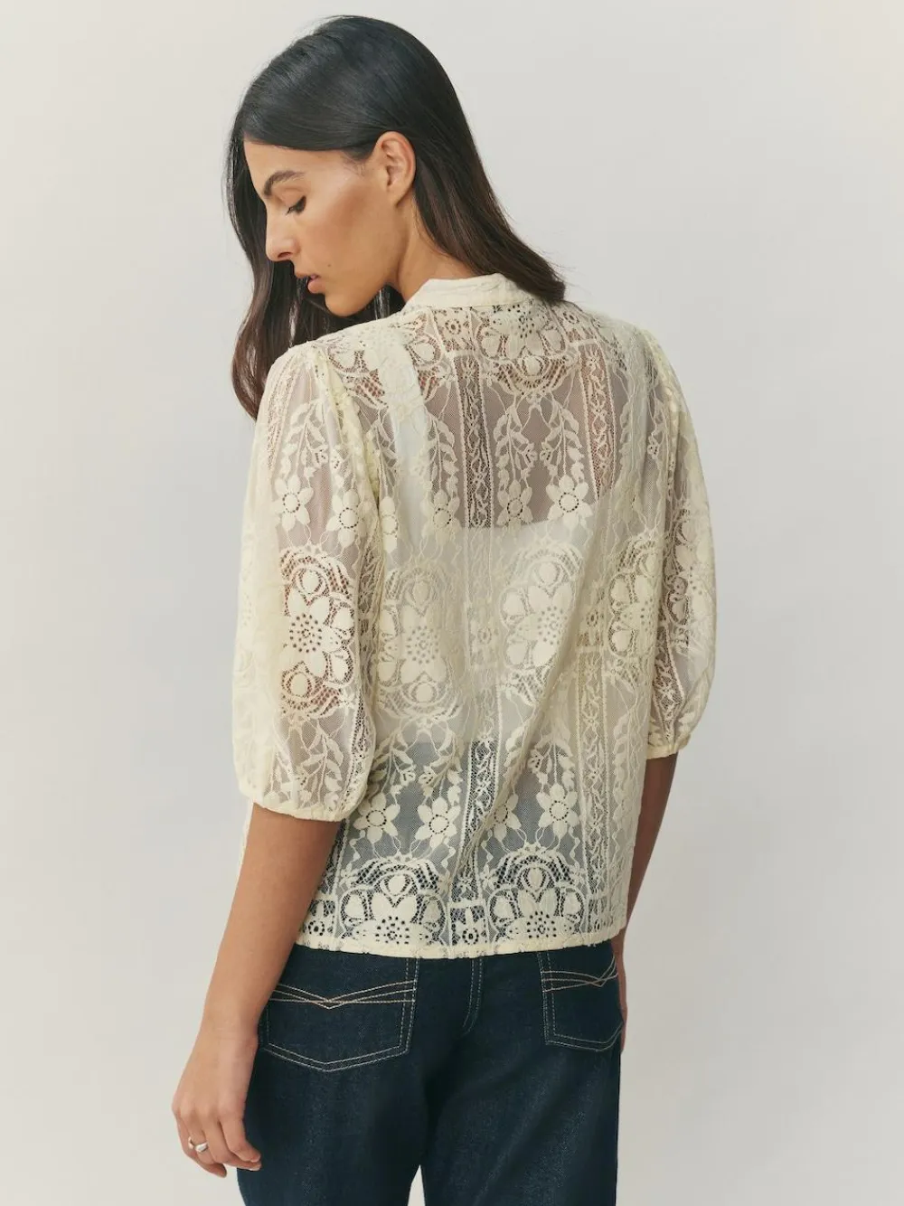Next Lace Half Sleeve Blouse^Women Tops & T-Shirts|Blouses & Shirts